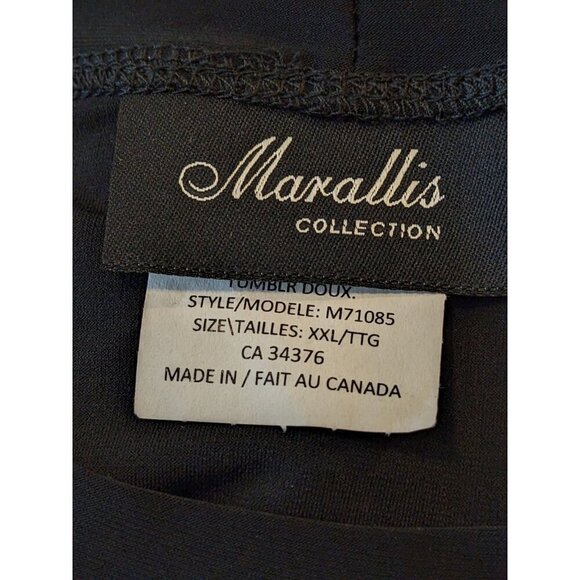 Marallis Collection Dress Cover Up Tunic Women XXL Black Floral High Side Slits - Picture 6 of 7